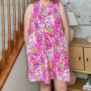 Brand new Dear Scarlett magenta floral tank dress